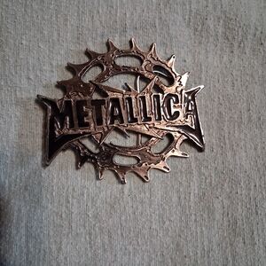 Metallica Logo Belt Buckle in Metallic Bronze